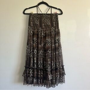 Sexy Animal Print Layered Mini Dress